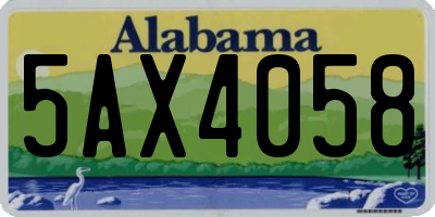 AL license plate 5AX4058
