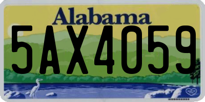 AL license plate 5AX4059