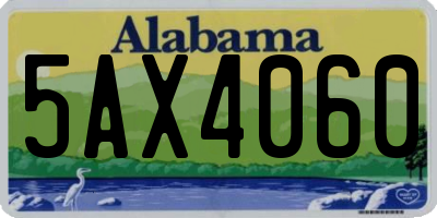 AL license plate 5AX4060
