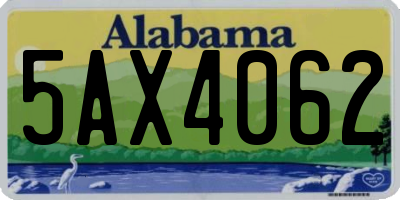 AL license plate 5AX4062