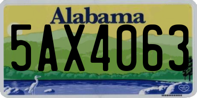 AL license plate 5AX4063
