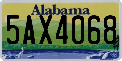 AL license plate 5AX4068