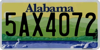 AL license plate 5AX4072