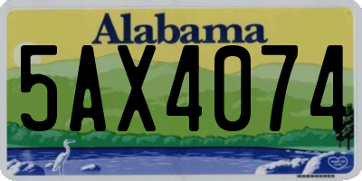 AL license plate 5AX4074