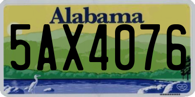 AL license plate 5AX4076