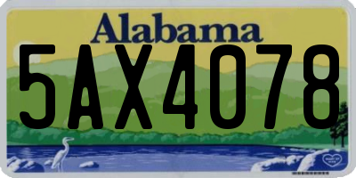 AL license plate 5AX4078