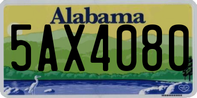 AL license plate 5AX4080