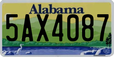 AL license plate 5AX4087