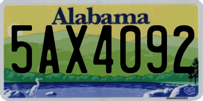 AL license plate 5AX4092