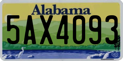 AL license plate 5AX4093