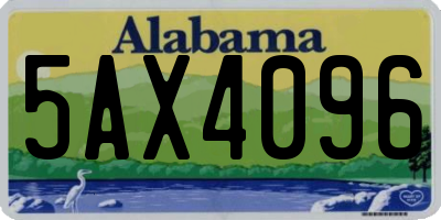 AL license plate 5AX4096