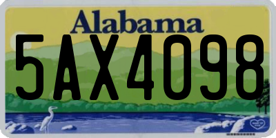 AL license plate 5AX4098