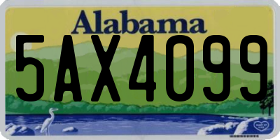 AL license plate 5AX4099