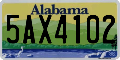 AL license plate 5AX4102