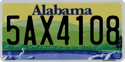 AL license plate 5AX4108