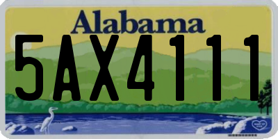 AL license plate 5AX4111