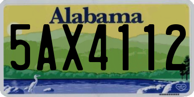 AL license plate 5AX4112