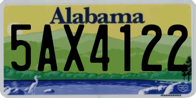 AL license plate 5AX4122