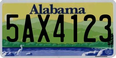 AL license plate 5AX4123
