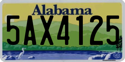 AL license plate 5AX4125