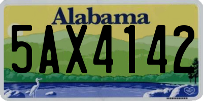 AL license plate 5AX4142