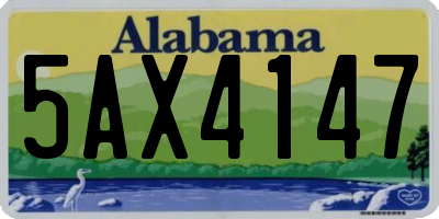 AL license plate 5AX4147