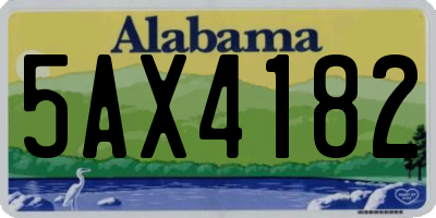 AL license plate 5AX4182