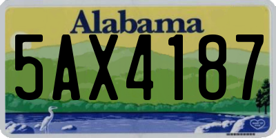 AL license plate 5AX4187