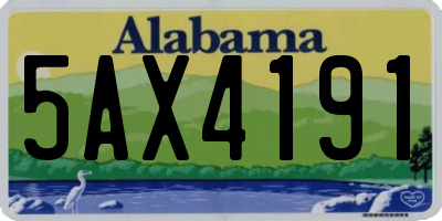 AL license plate 5AX4191