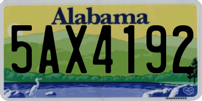 AL license plate 5AX4192