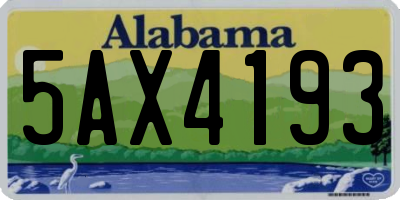 AL license plate 5AX4193