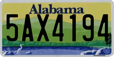 AL license plate 5AX4194