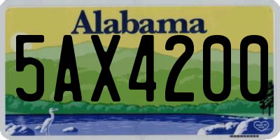 AL license plate 5AX4200