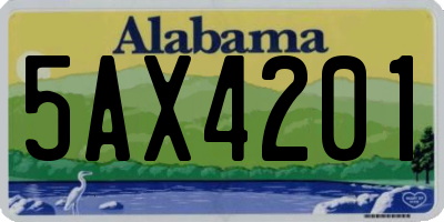 AL license plate 5AX4201