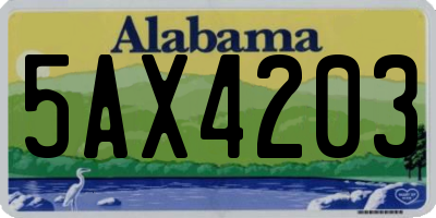 AL license plate 5AX4203