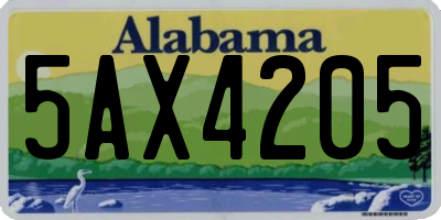 AL license plate 5AX4205