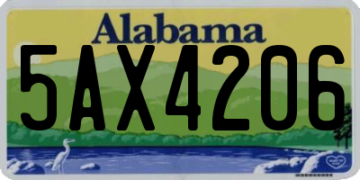 AL license plate 5AX4206