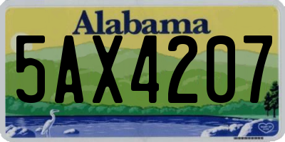 AL license plate 5AX4207