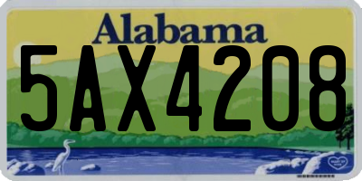 AL license plate 5AX4208