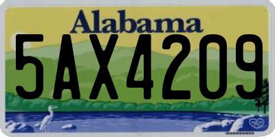 AL license plate 5AX4209