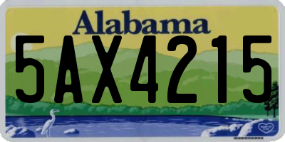 AL license plate 5AX4215
