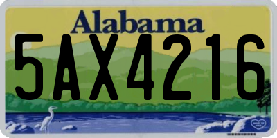 AL license plate 5AX4216