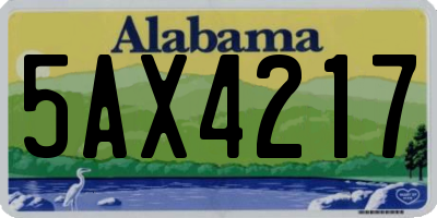 AL license plate 5AX4217