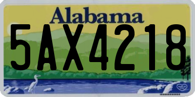 AL license plate 5AX4218