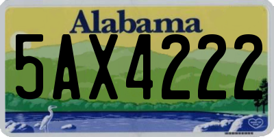 AL license plate 5AX4222
