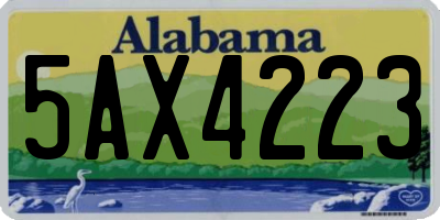 AL license plate 5AX4223