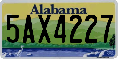 AL license plate 5AX4227