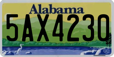 AL license plate 5AX4230