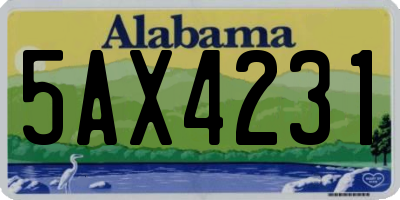 AL license plate 5AX4231