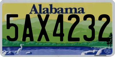 AL license plate 5AX4232